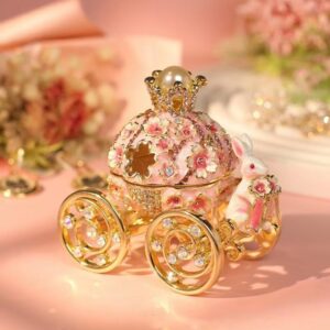 Wire-Inlaid Carriage-Shaped Jewelry Box