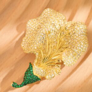 Gem-set Yellow Flower Brooch