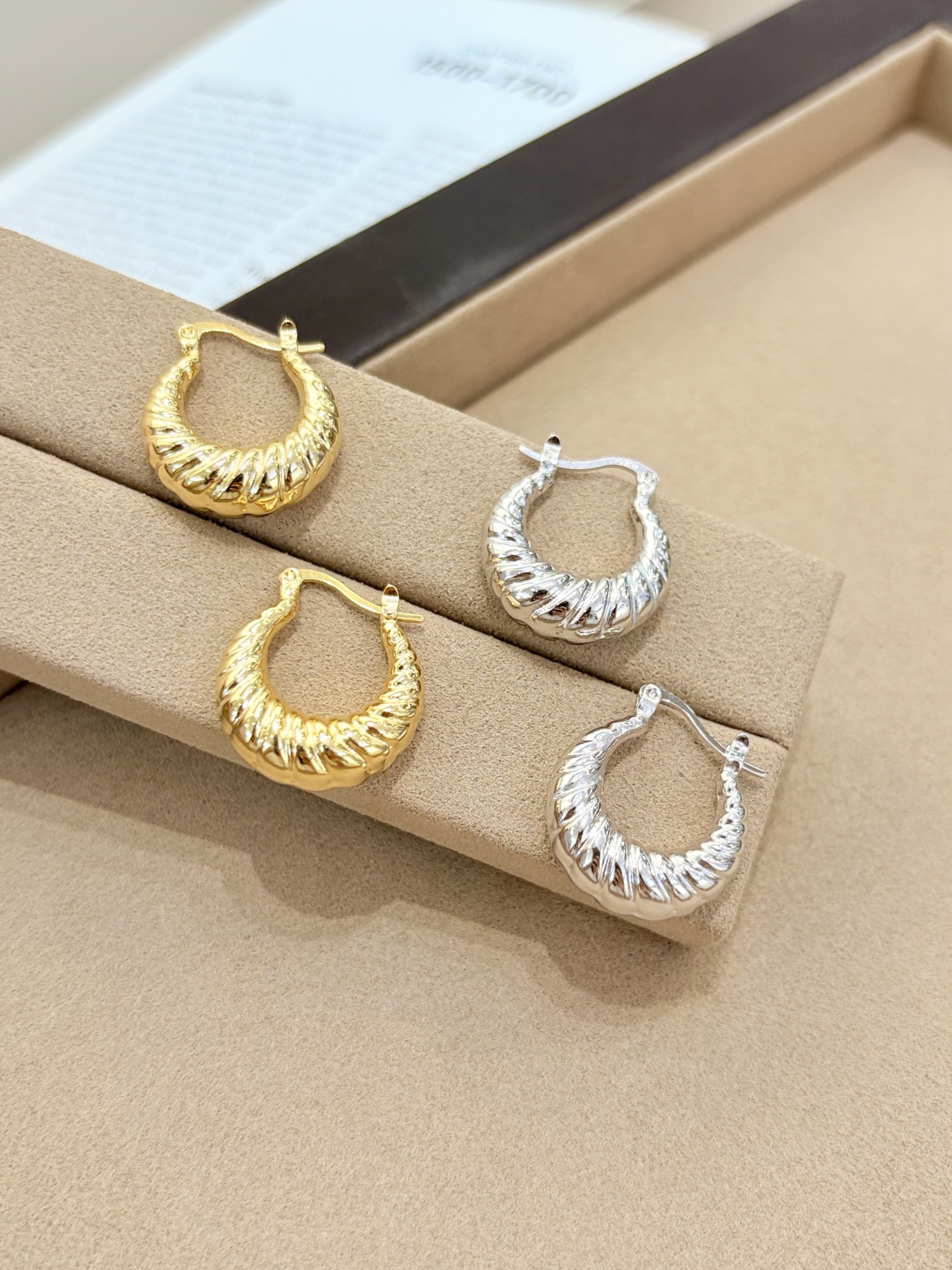 Vintage Croissant-Shaped Earrings - Image 2