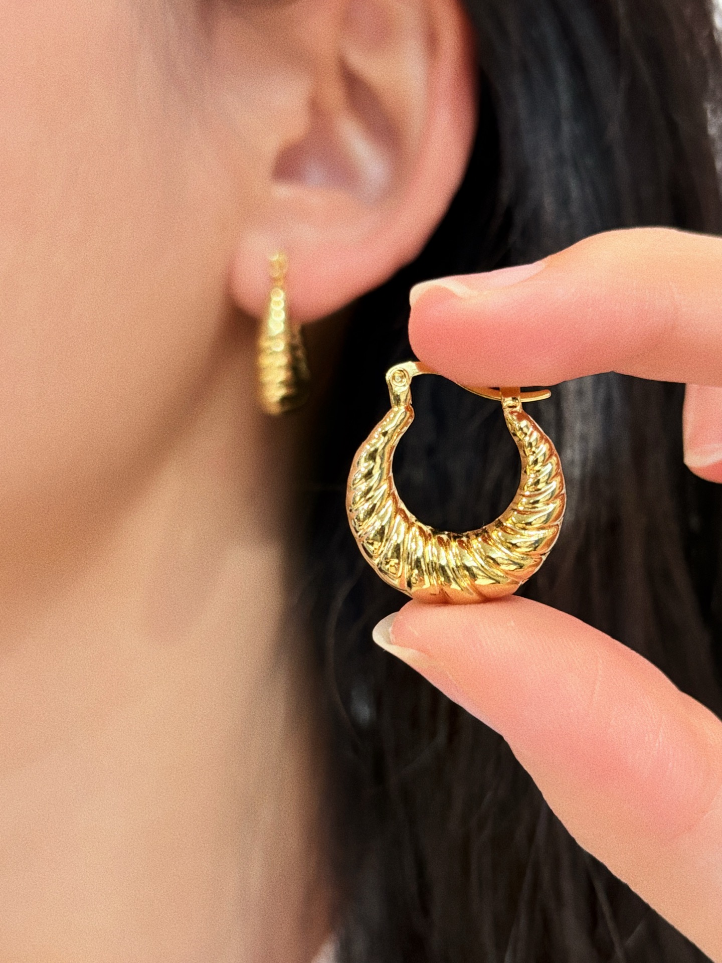 Vintage Croissant-Shaped Earrings